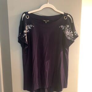 Cable & Gauge Navy Short Sleeve Top NWT - M